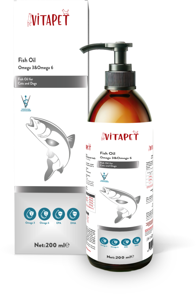 Vitapet Fish Oil 200 Ml (Kedi Ve Köpekler İçin Omega 3 Ve 6 İçerikli Balık Yağı)